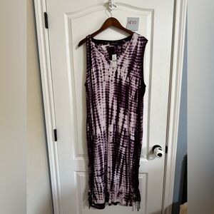 Purple Tie-Dye Sleeveless Dress
